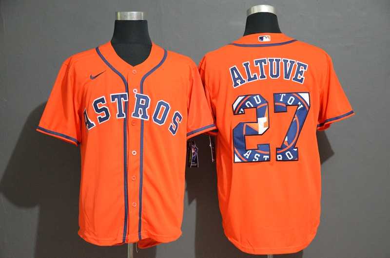 Astros 27 Jose Altuve Orange 2020 Nike Cool Base Fashion Jersey,We sell and wholesale Astros 27 Jose Altuve Orange 2020 Nike Cool Base Fashion Jersey on line form chian!